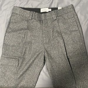 Topman taper pleated cargo pants - gray, Size W30 L32